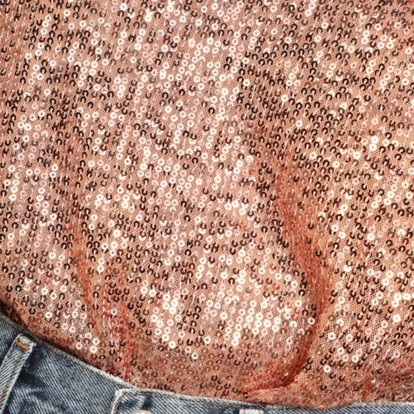 Lulus Sparkling Glimpse Rose Gold Sequin Sleeveless Cami Top NWT - Picture 4 of 11